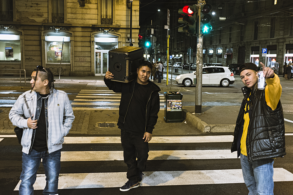 Castillo carrying an amplifier