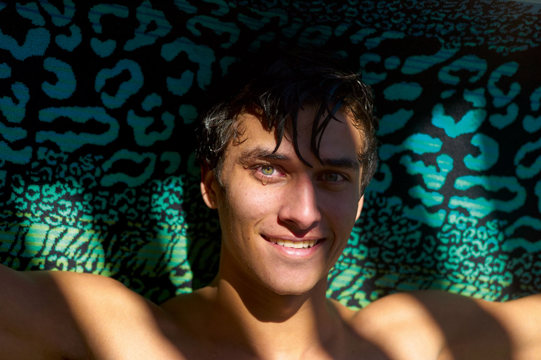 Trey by his family pool, Heber.