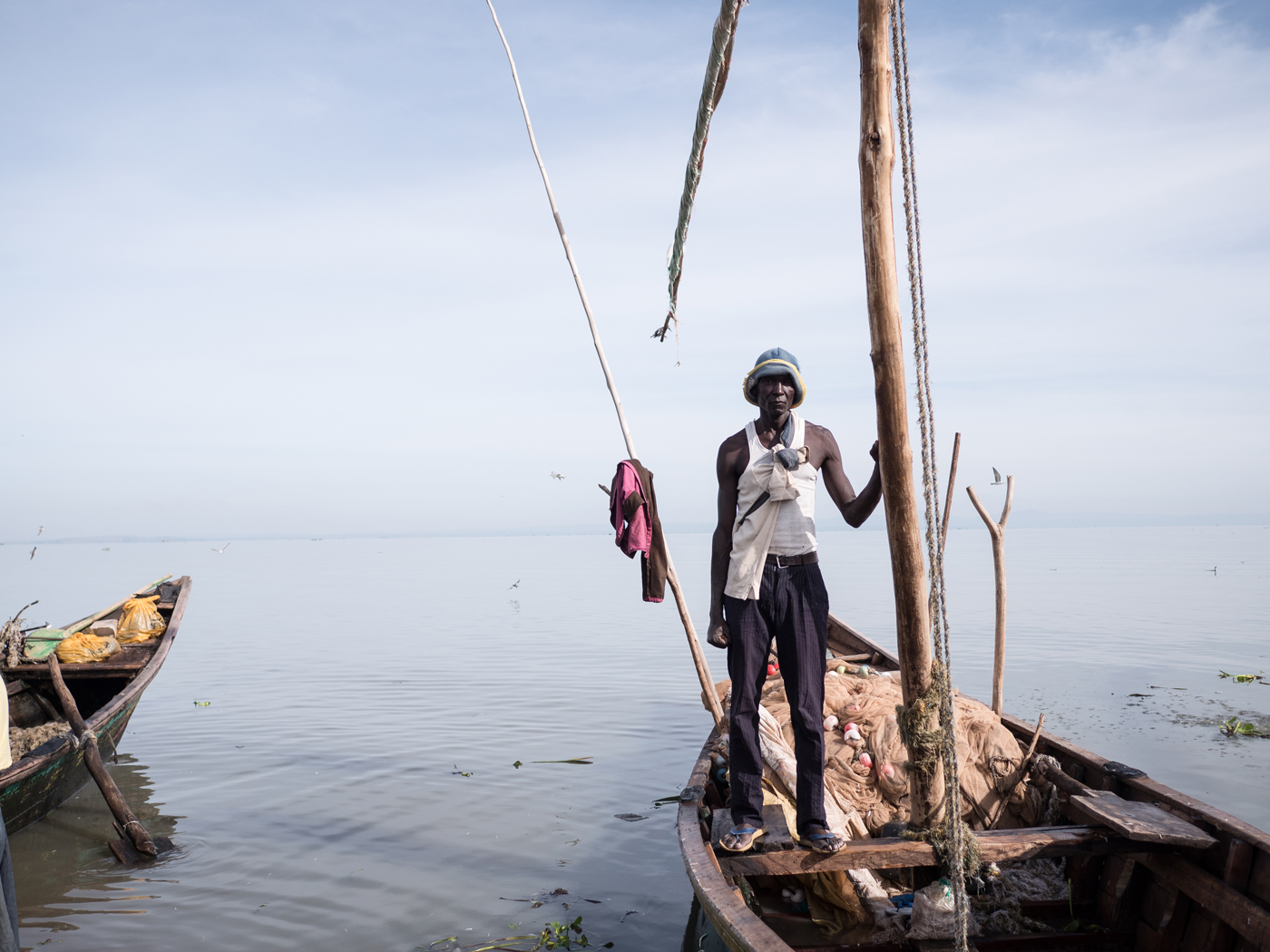 Octaph Otieno Osano, 41, fisherman. "On the lake everything depends on the moon. If it’s in the east, the fish come from the west because they swim with the waves. So we’ll cast our nets to the east of the boat. But only the captain really knows about the weather and where the fish are. Without an experienced captain you don’t catch anything... I’ve been making a living like this since I was seventeen. Fortunately, I also own a piece of land with four cows and two goats. But I also have two wives and eight children."