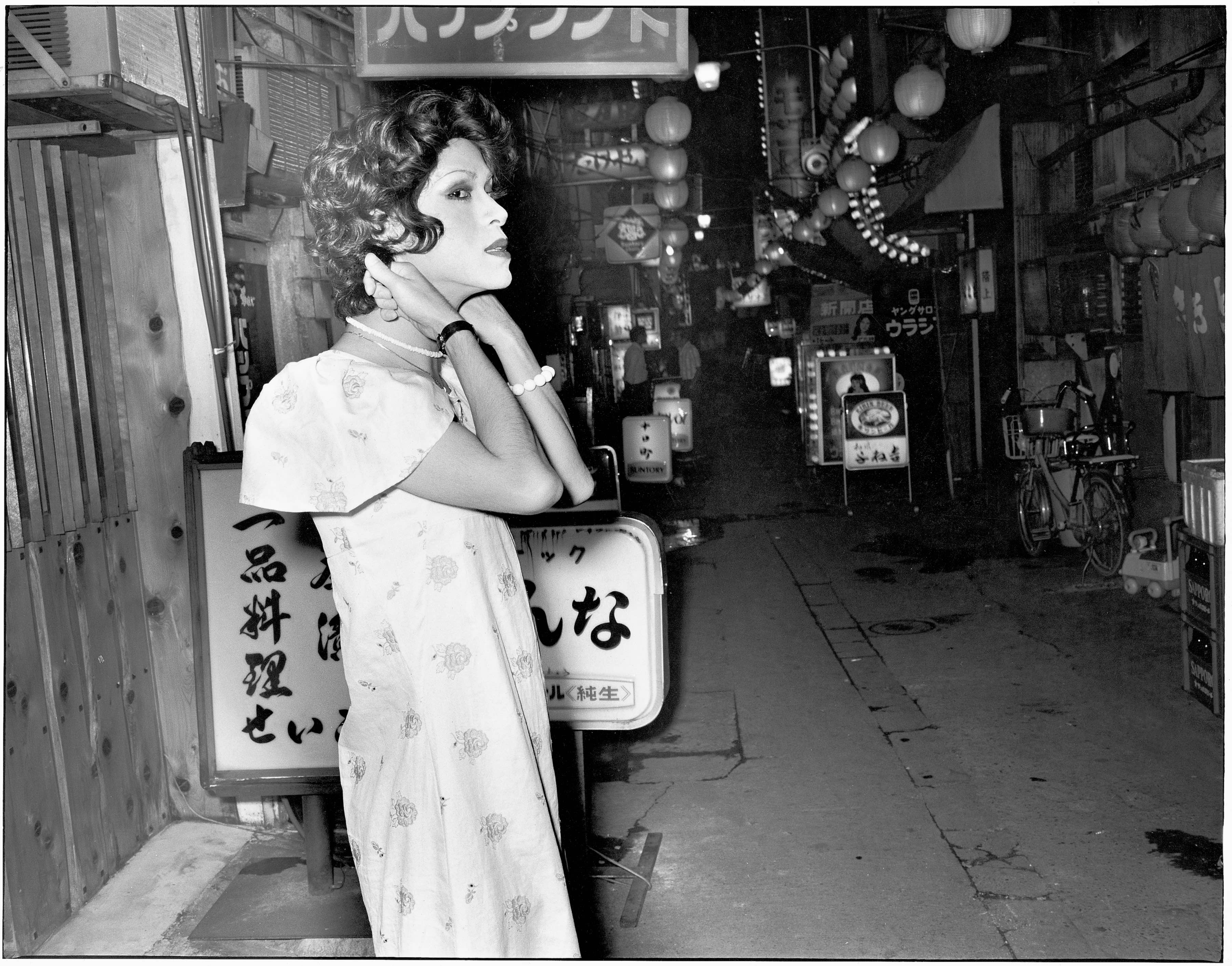 Even though there's no sign of any customers... near Ikebukuro, Hikarimachi Ohashi, 1975. From the series Flash Up, 1975 -1979 Collection of Mark Pearson, Zen Foto Gallery
